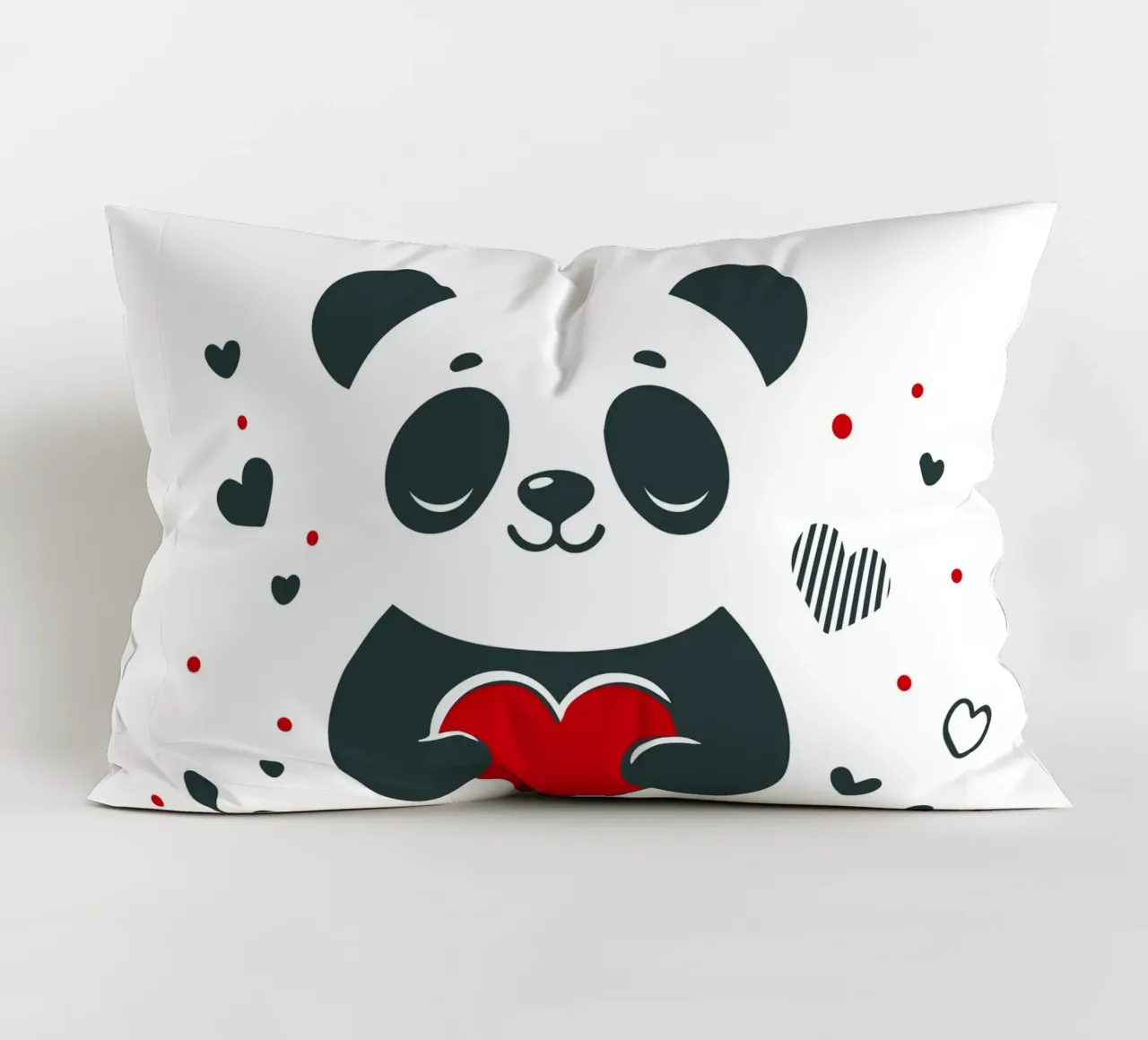 Panda mignon avec un cœur - Affectueux Valentin coussin de namosh