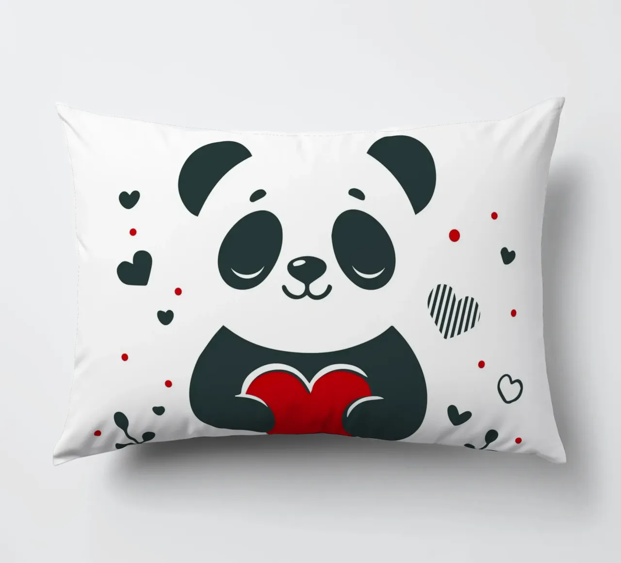 Panda mignon avec un cœur - Affectueux Valentin coussin de namosh