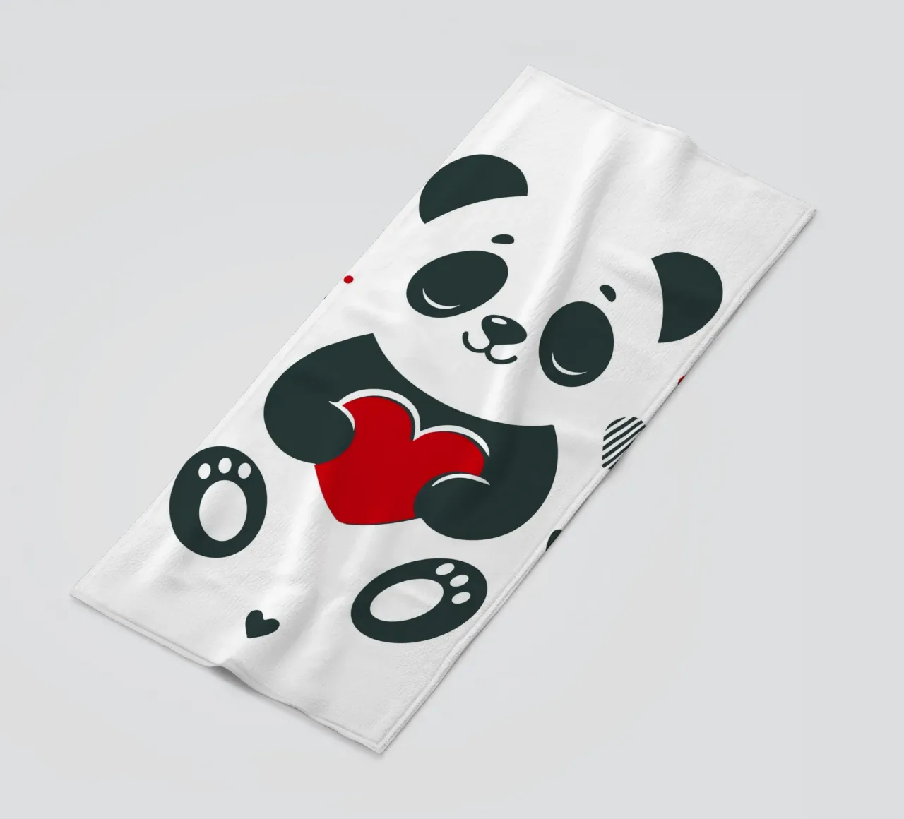 Panda mignon avec un cœur - Affectueux Valentin serviette de plage de namosh