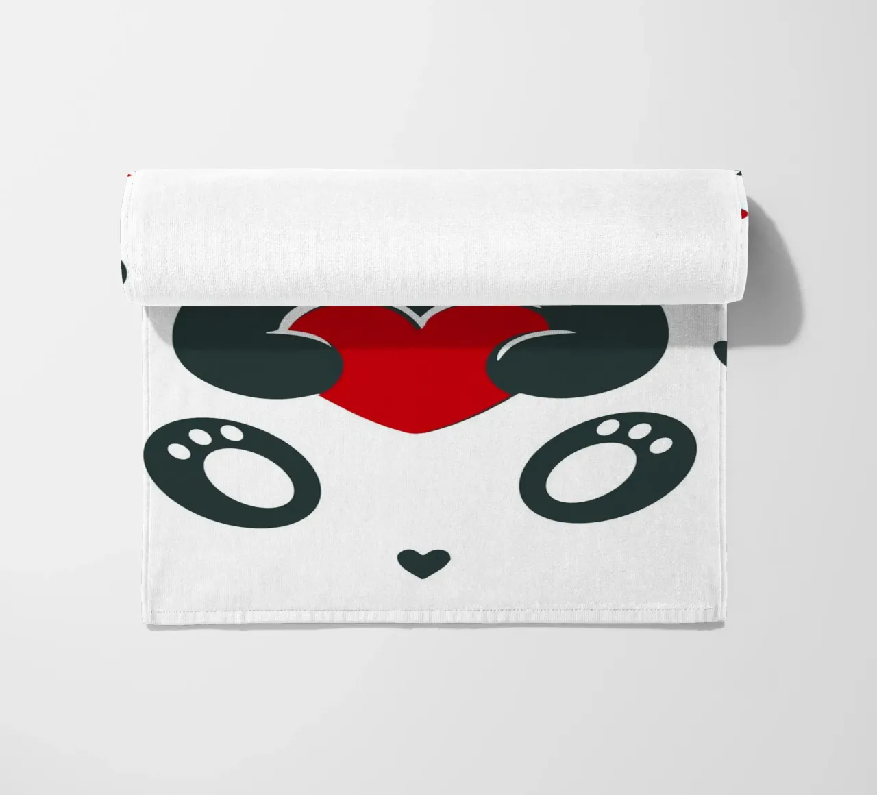 Panda mignon avec un cœur - Affectueux Valentin serviette de plage de namosh