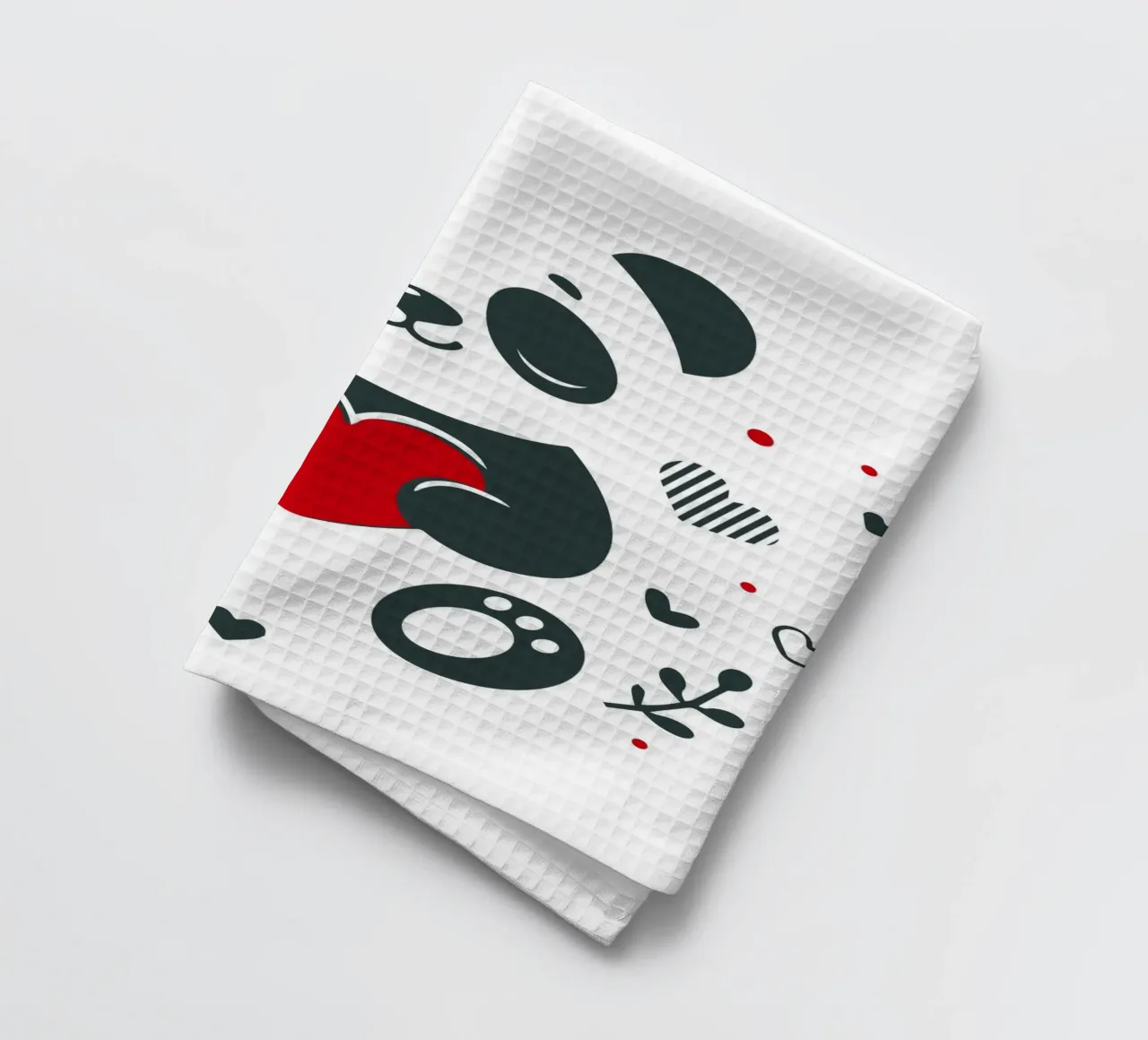 Panda mignon avec un cœur - Affectueux Valentin torchon de namosh