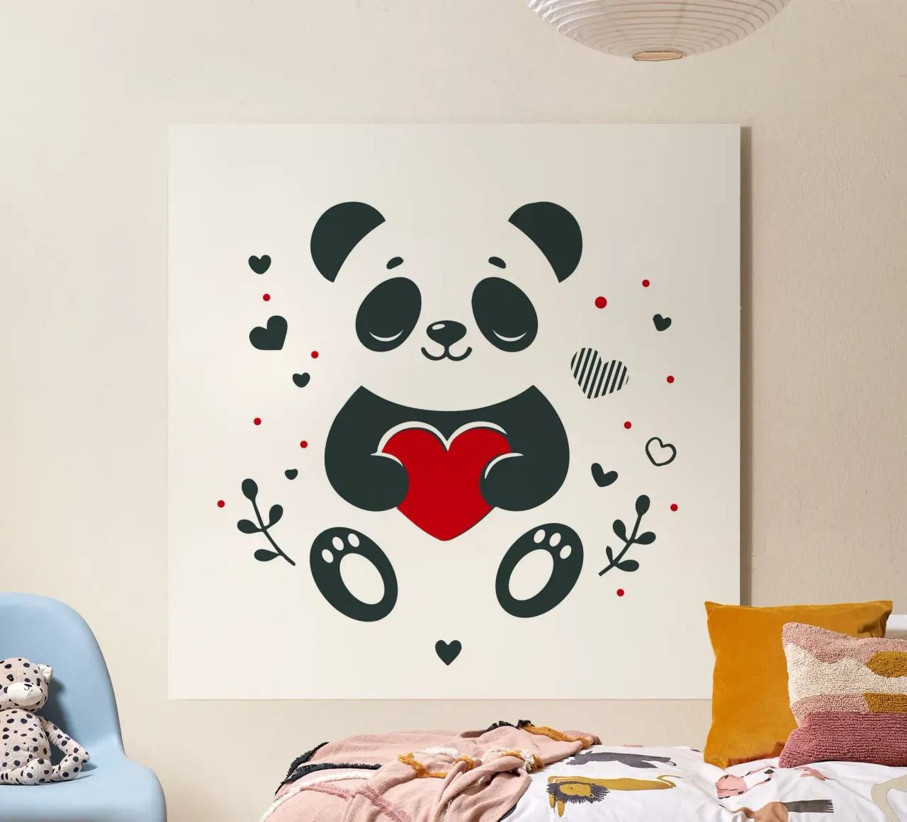 Panda mignon avec un cœur - Affectueux Valentin plexiglas de namosh