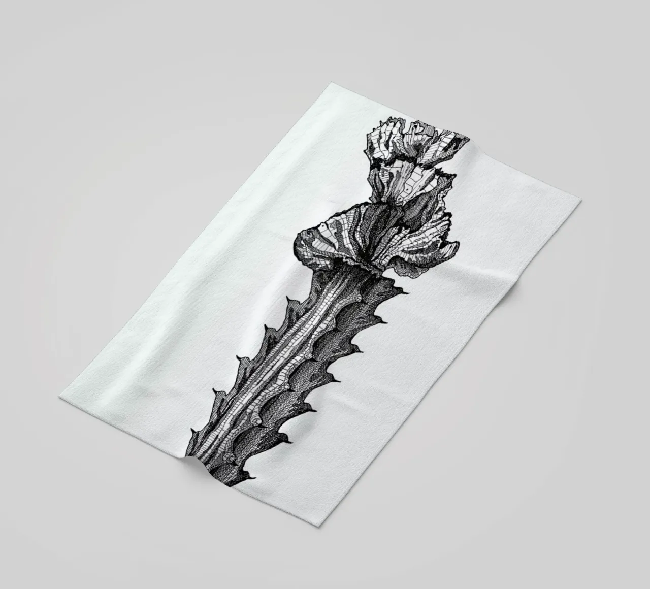 Orchid Cactus beach towel by Pen & Ink