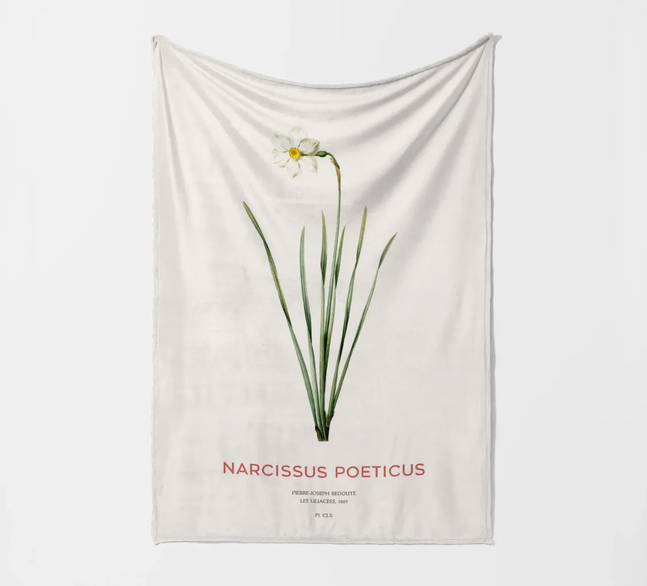 Narciso poetico o Narcissus poeticus coperta in pile da Vintagrafica