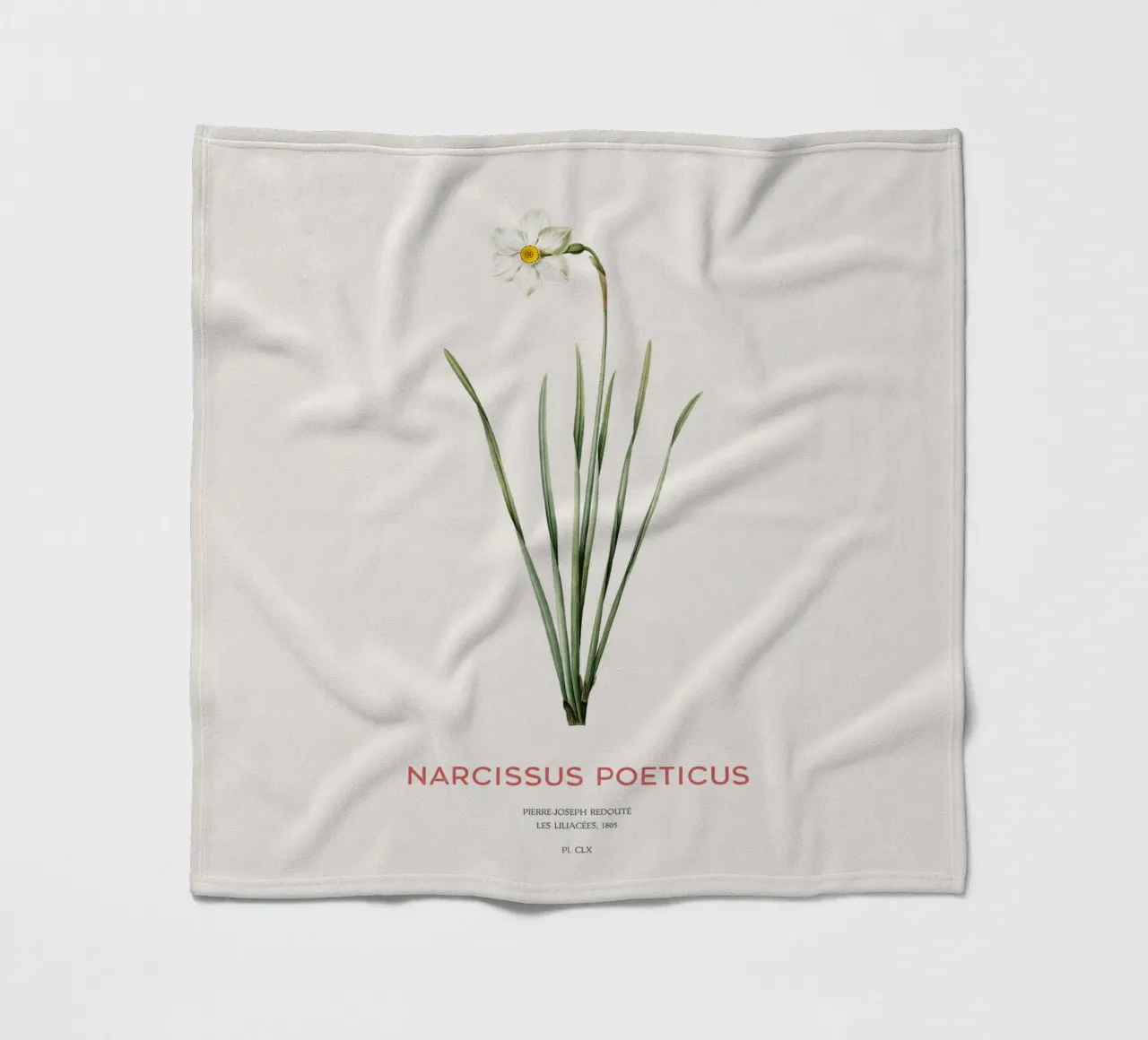 Narciso poetico o Narcissus poeticus coperta in pile da Vintagrafica