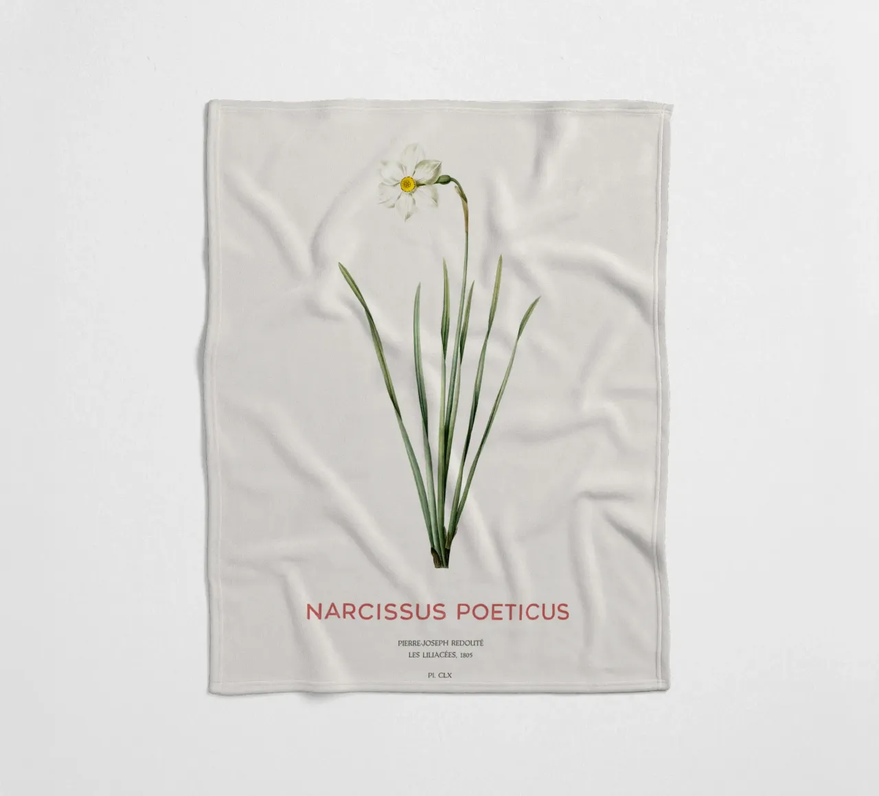 Narciso poetico o Narcissus poeticus coperta in pile da Vintagrafica