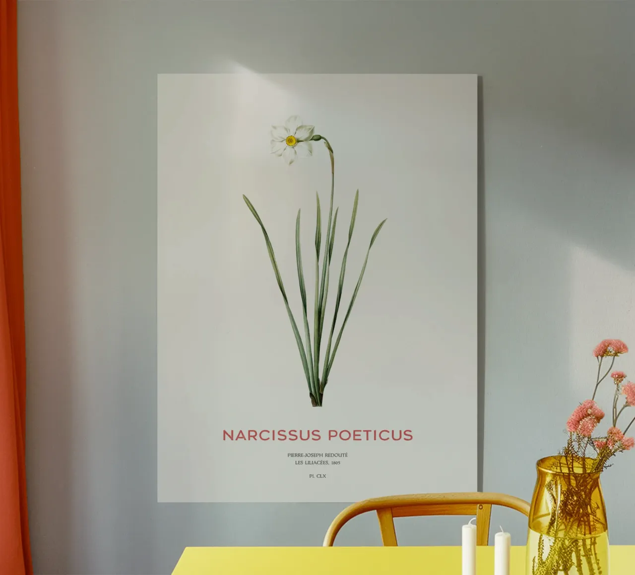 Narciso poetico o Narcissus poeticus plexiglass da Vintagrafica