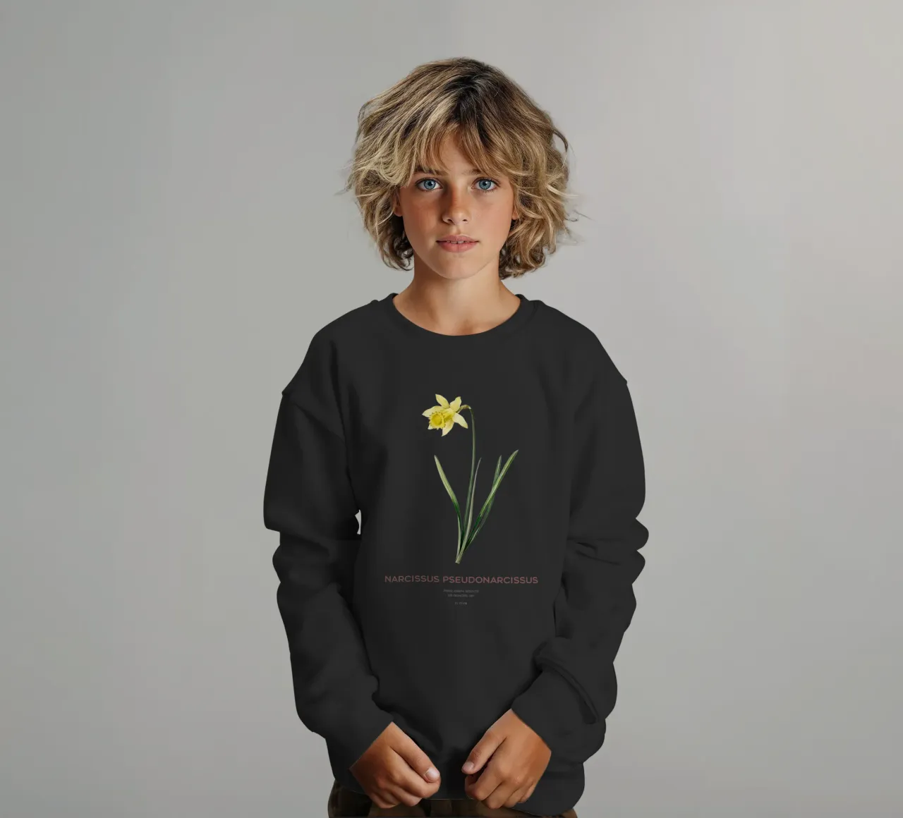Fastenlilie oder Narcissus pseudonarcissus Kinder Sweatshirt von Vintagrafica