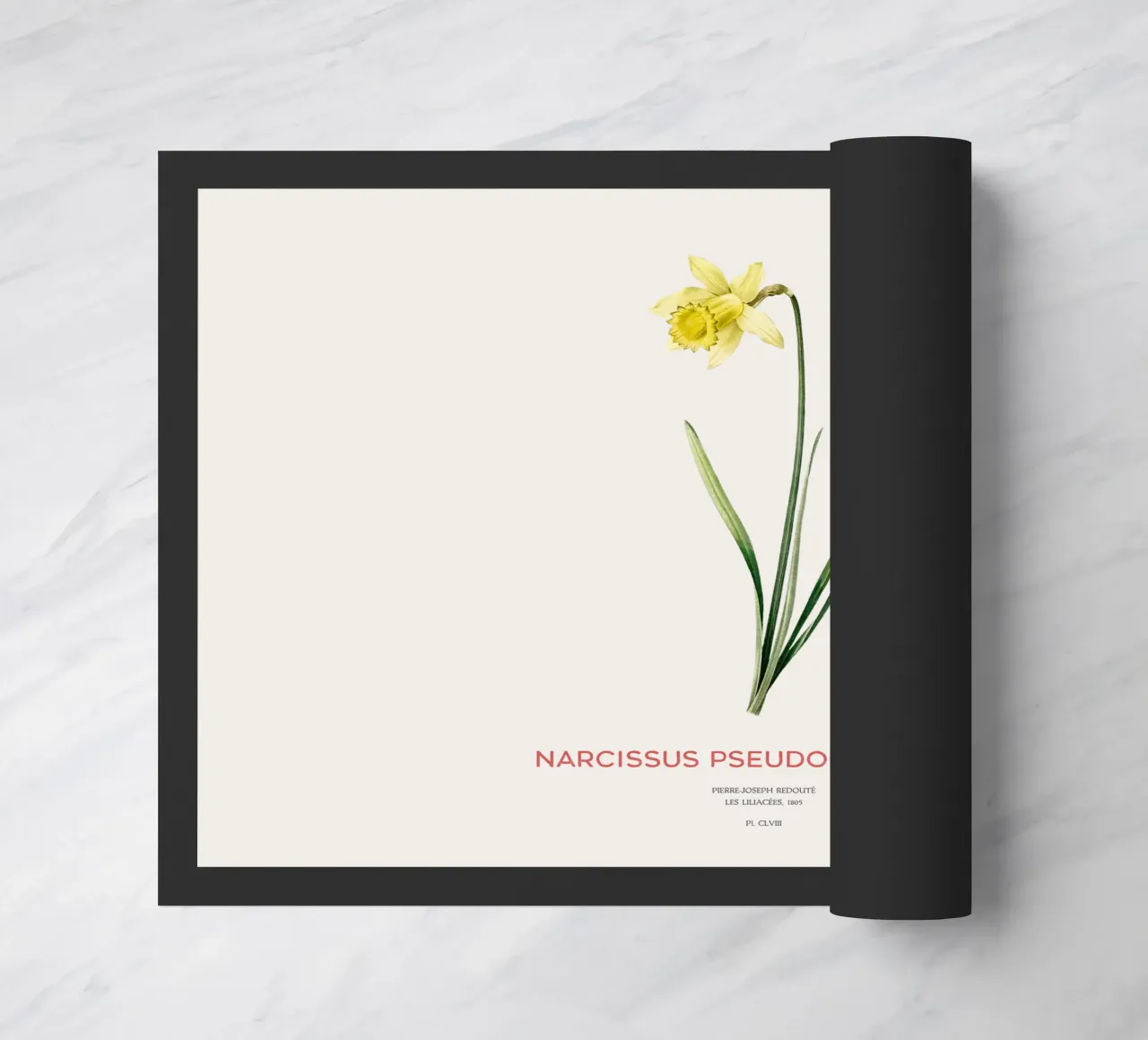 Fastenlilie oder Narcissus pseudonarcissus Fußmatte von Vintagrafica