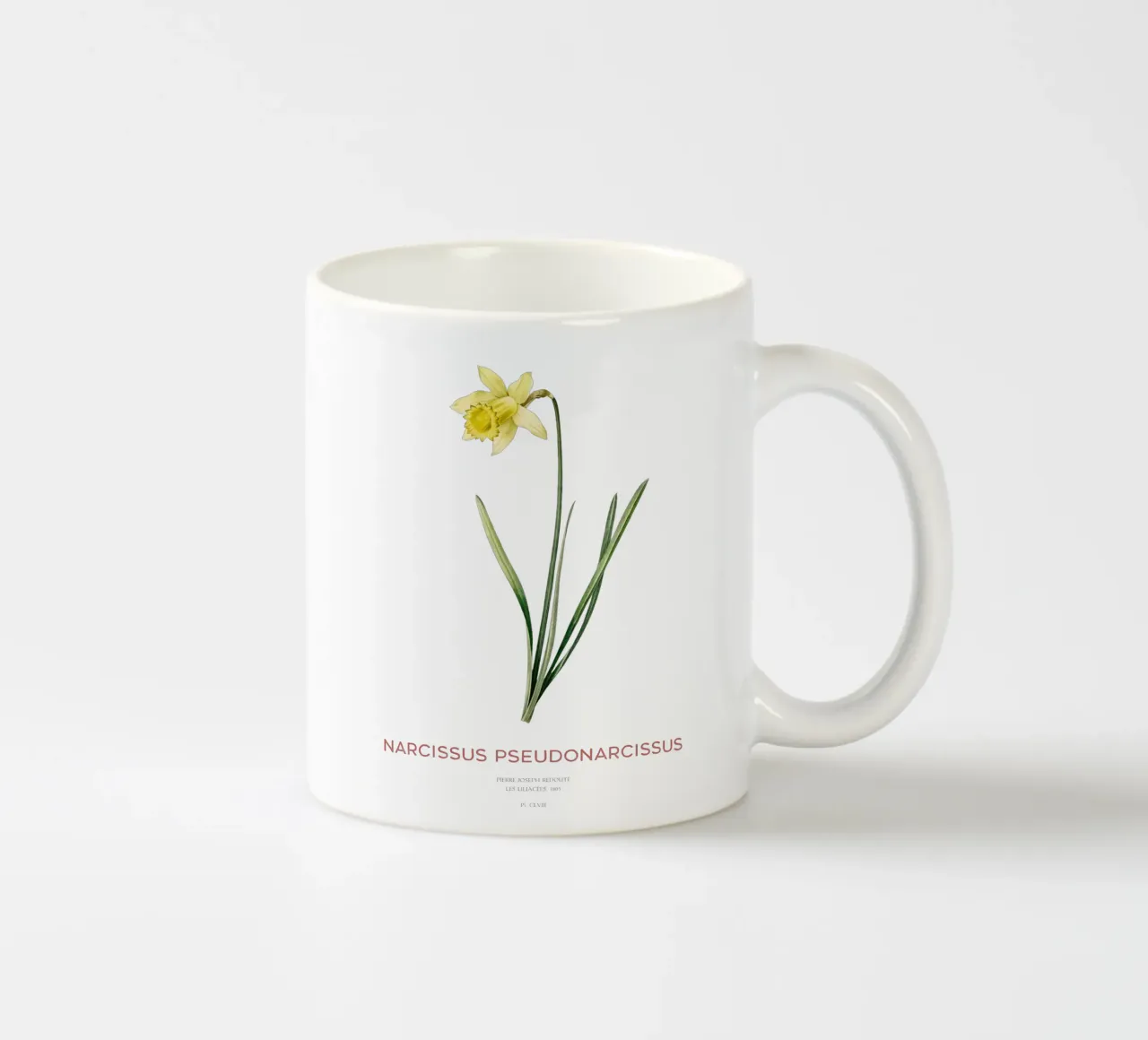 Fastenlilie oder Narcissus pseudonarcissus Keramik Tasse von Vintagrafica