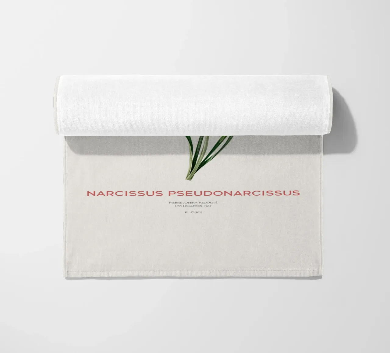 Fastenlilie oder Narcissus pseudonarcissus Strandtuch von Vintagrafica