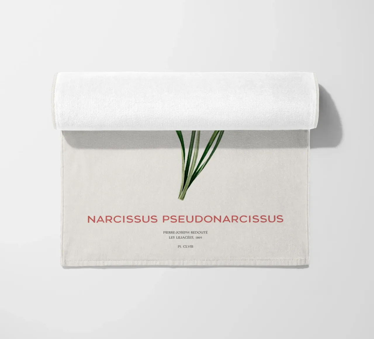 Fastenlilie oder Narcissus pseudonarcissus Strandtuch von Vintagrafica