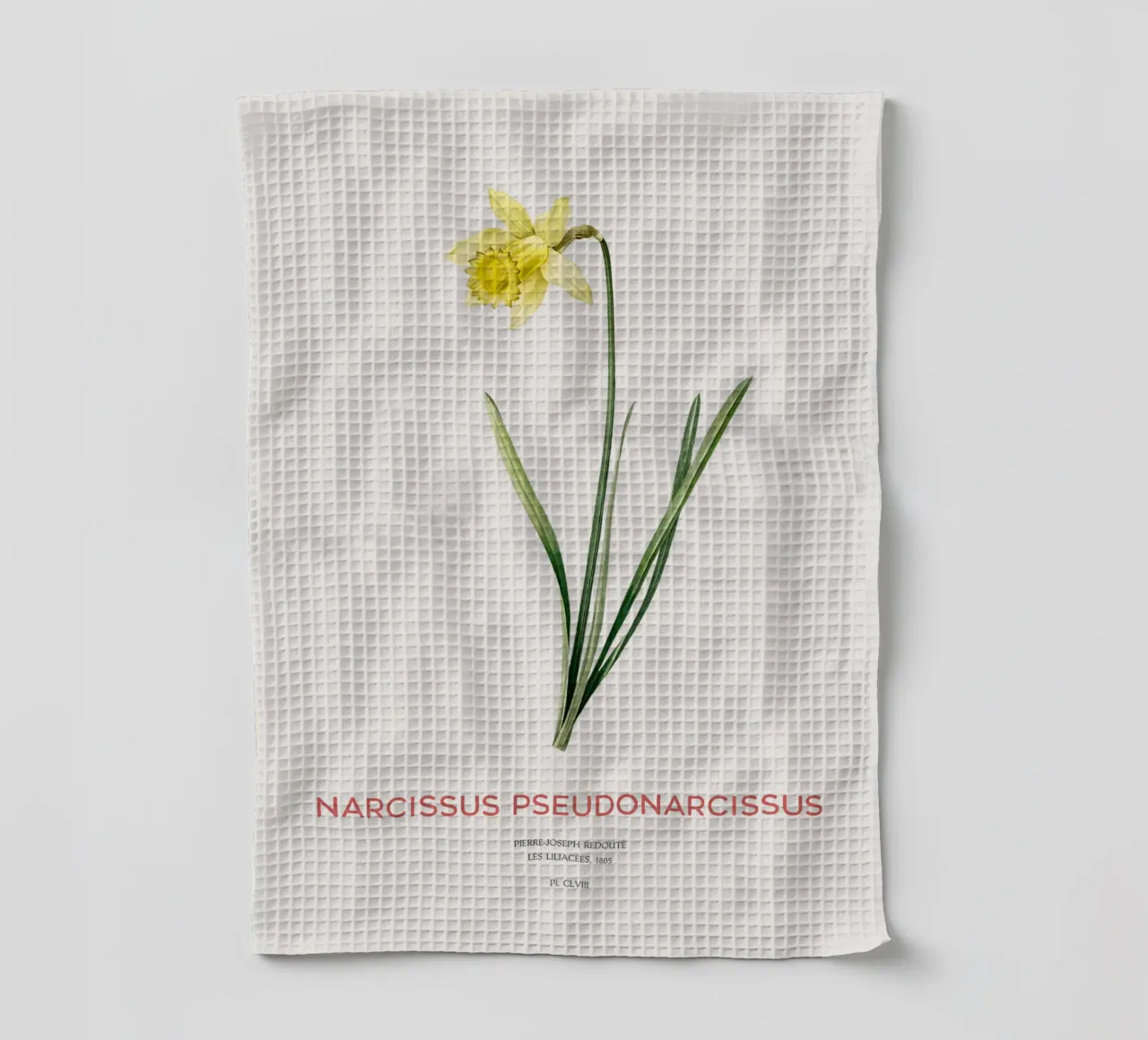 Fastenlilie oder Narcissus pseudonarcissus Geschirrtuch von Vintagrafica