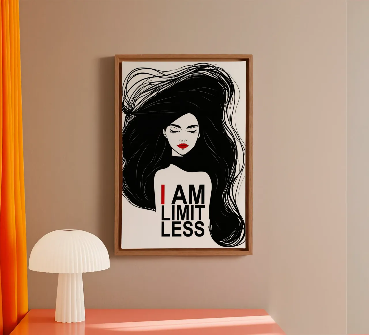 I Am Limitless | Poster motivazionale per donne tela con Cornice a cassetta da Autofocus