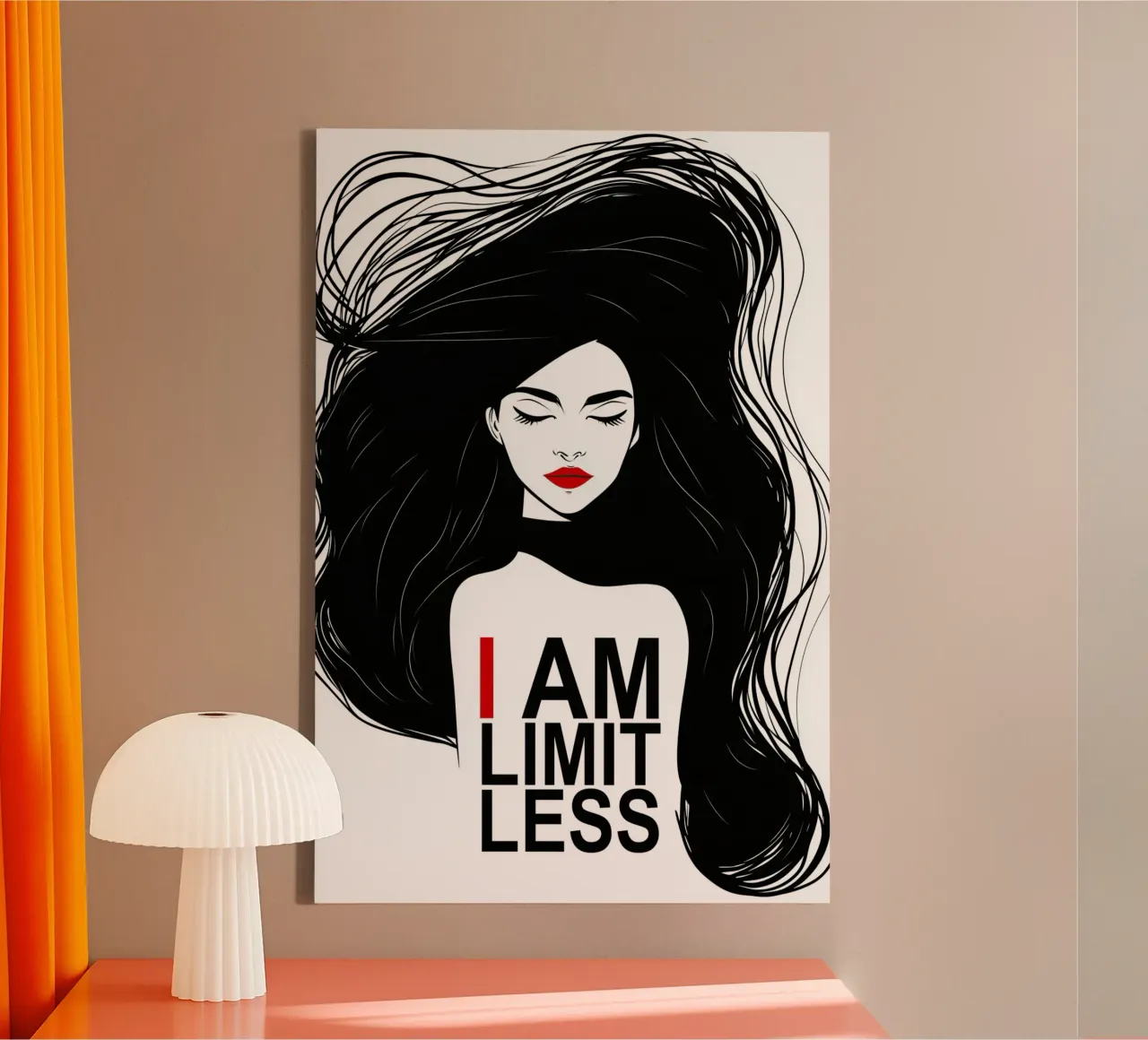 I Am Limitless | Poster motivazionale per donne tela con Cornice a cassetta da Autofocus