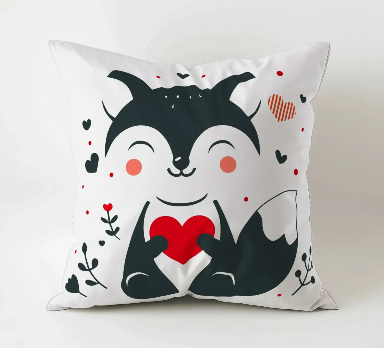 Una simpatica volpe con un cuore - Un momento di San Valentino pieno d'amore cuscino da namosh