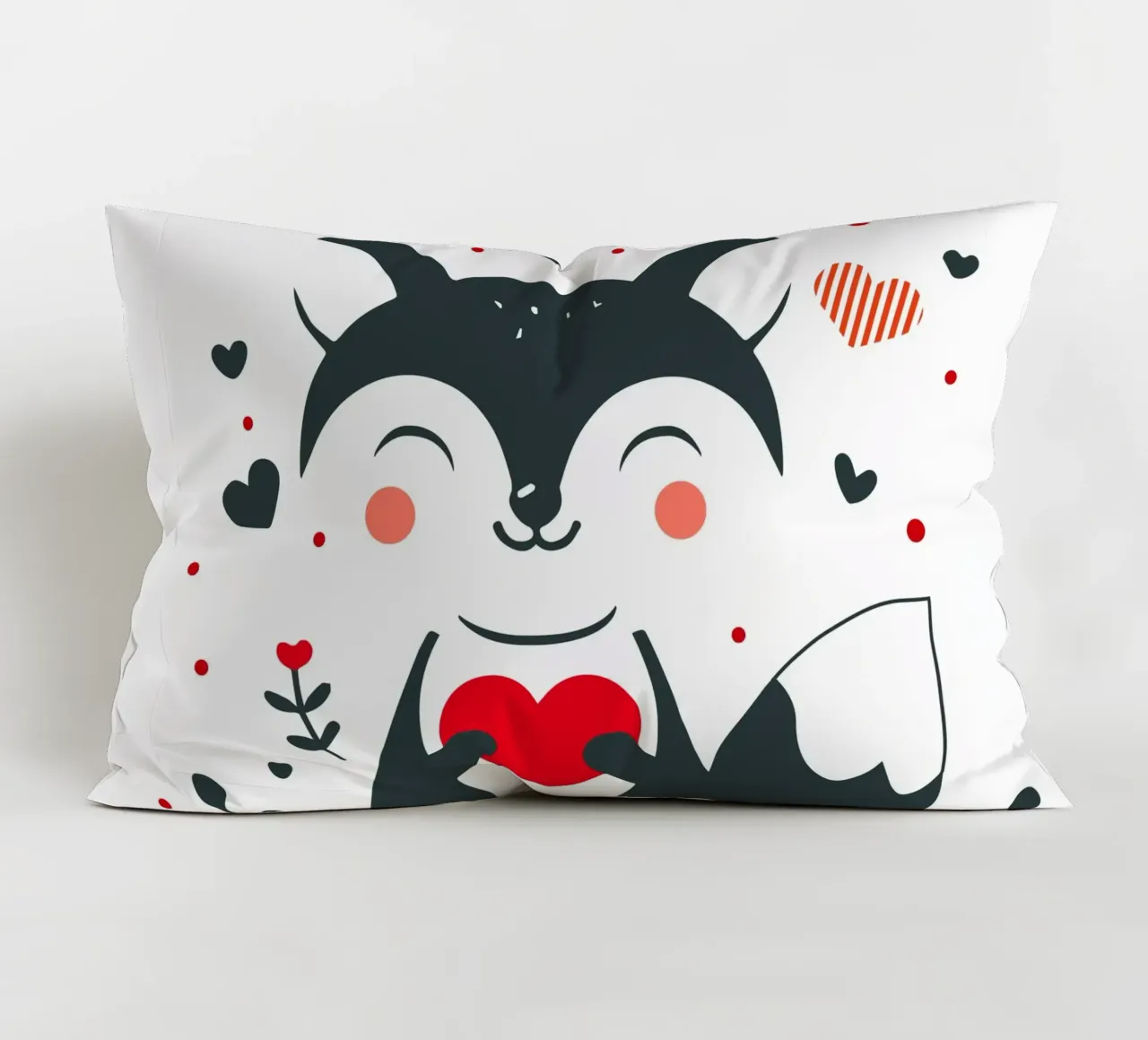 Una simpatica volpe con un cuore - Un momento di San Valentino pieno d'amore cuscino da namosh