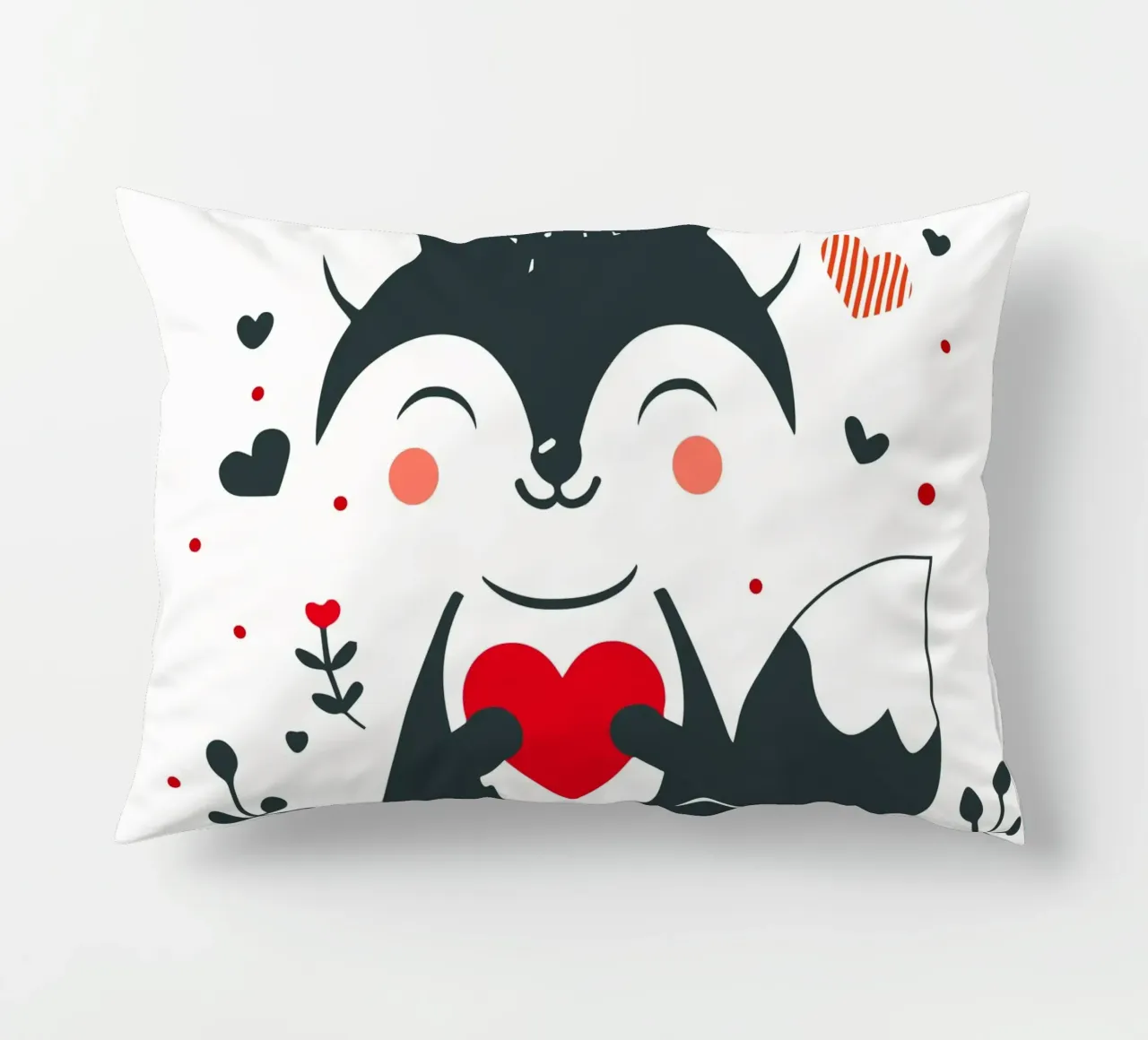 Una simpatica volpe con un cuore - Un momento di San Valentino pieno d'amore cuscino da namosh