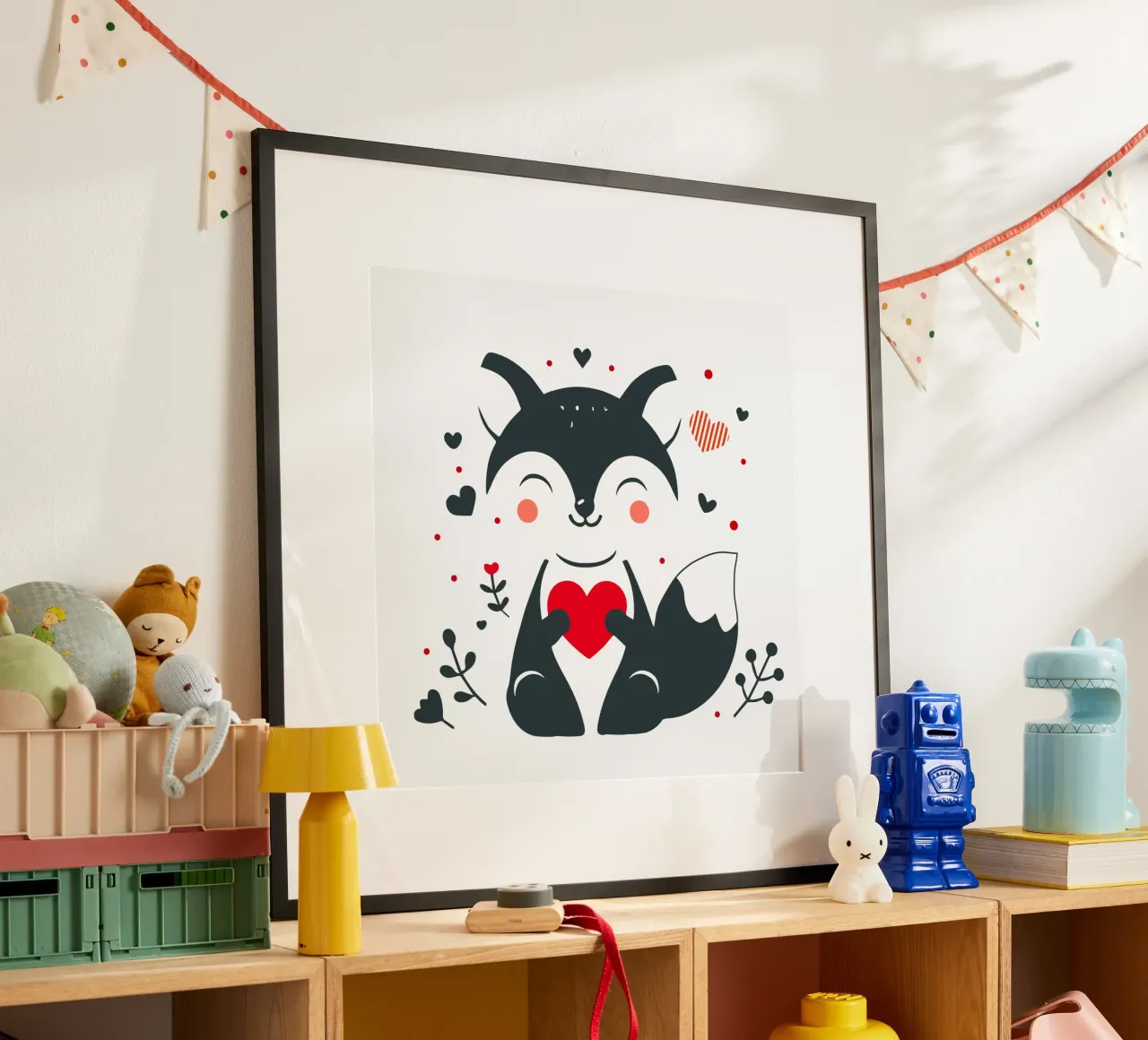Una simpatica volpe con un cuore - Un momento di San Valentino pieno d'amore carta hahnemühle da namosh