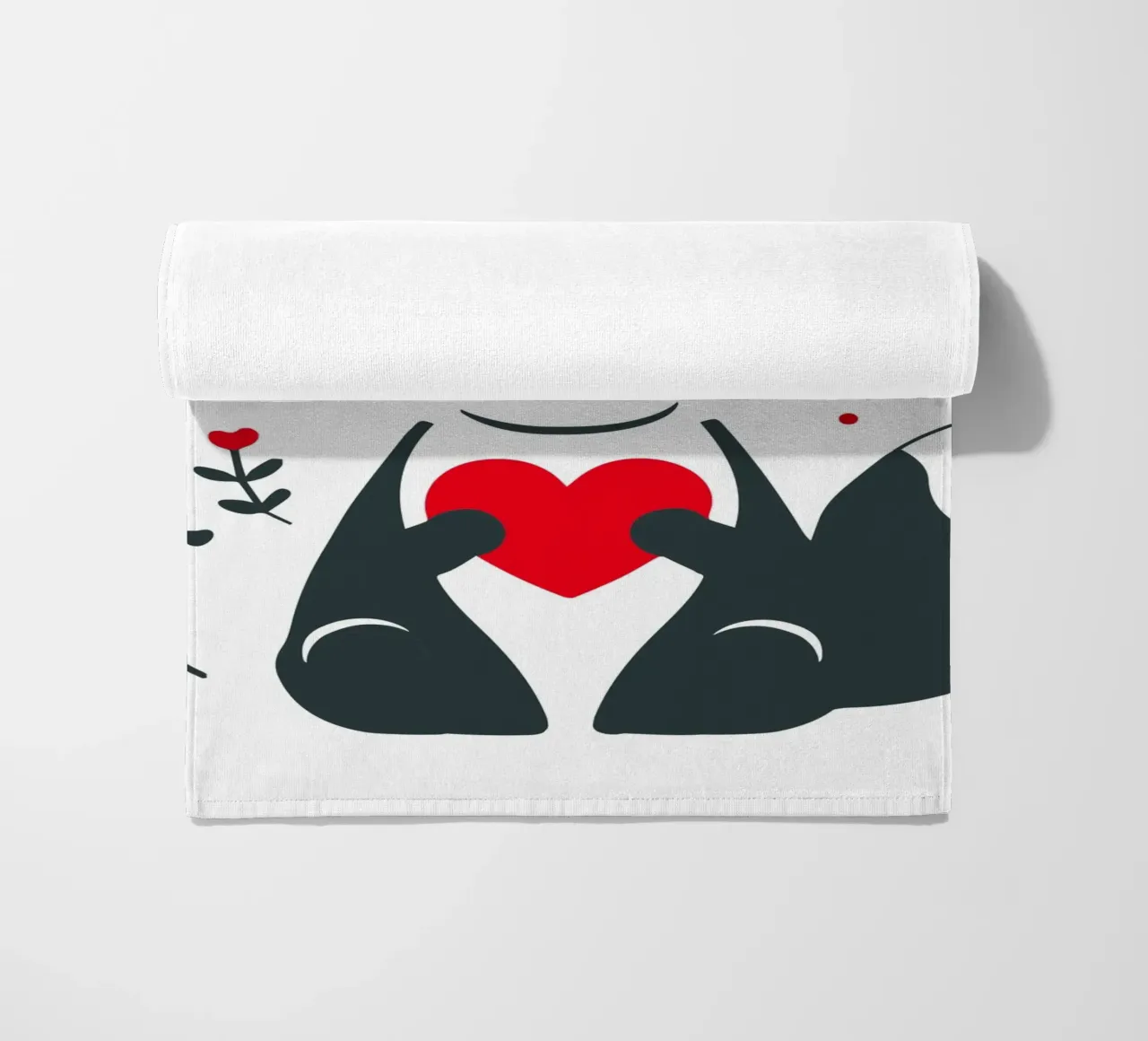 Una simpatica volpe con un cuore - Un momento di San Valentino pieno d'amore telo mare da namosh