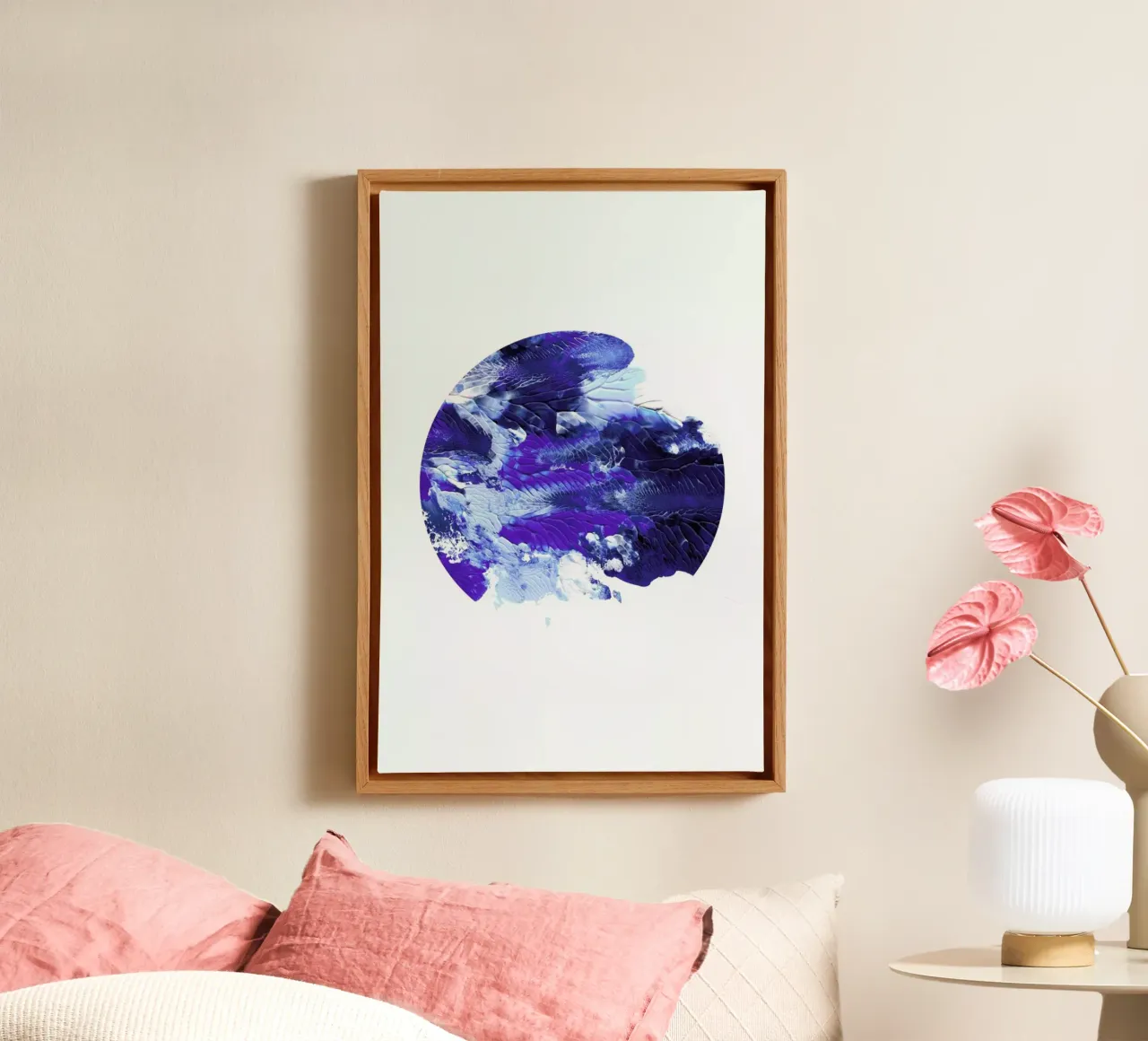 Holy Smudge (Blue) tela con Cornice a cassetta da BlauMaschine