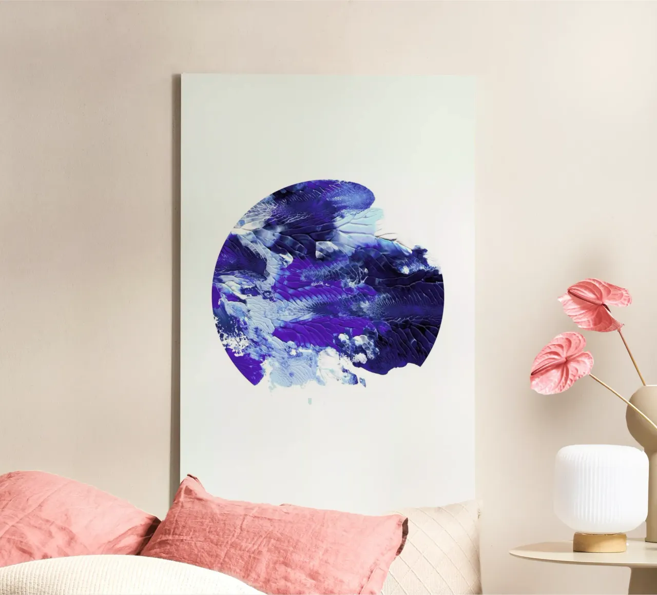 Holy Smudge (Blue) tela con Cornice a cassetta da BlauMaschine