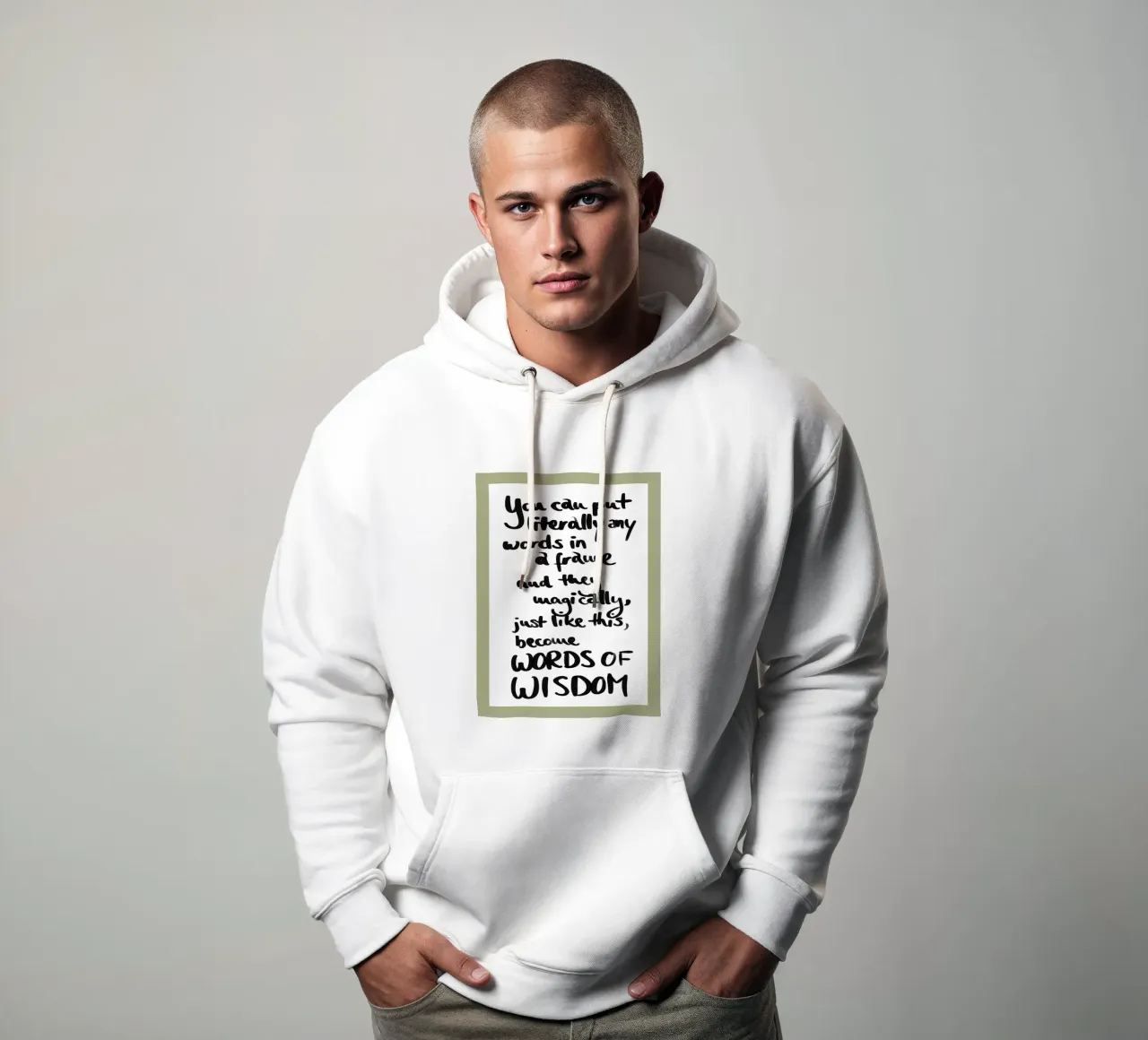 enmarcado 1 sudadera con capucha de words-in-frames