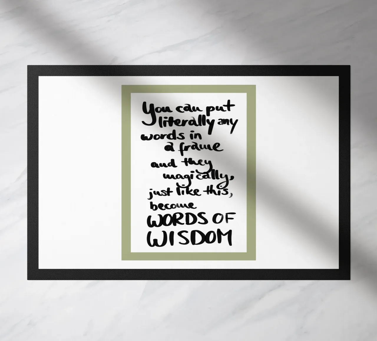 framed 1 doormat by words-in-frames