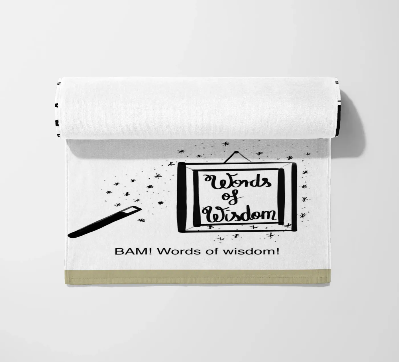 framed 3 beach towel by words-in-frames