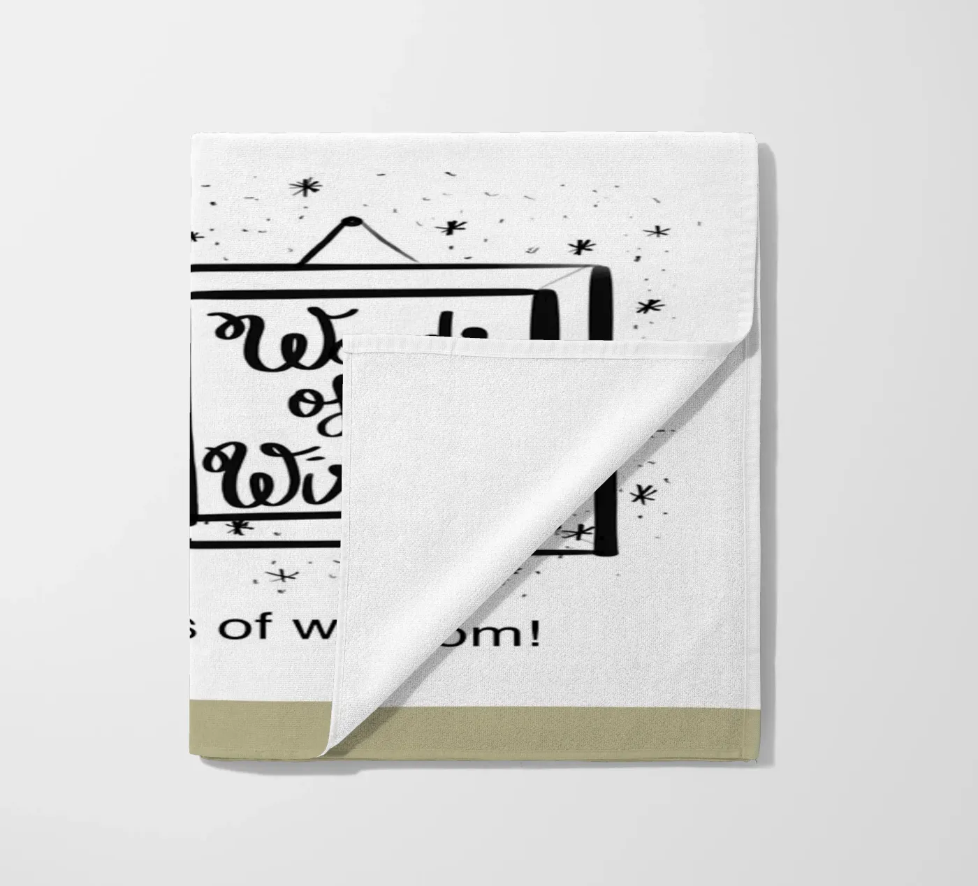 framed 3 beach towel by words-in-frames