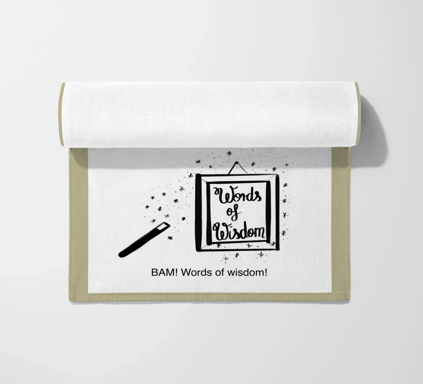 framed 3 beach towel by words-in-frames