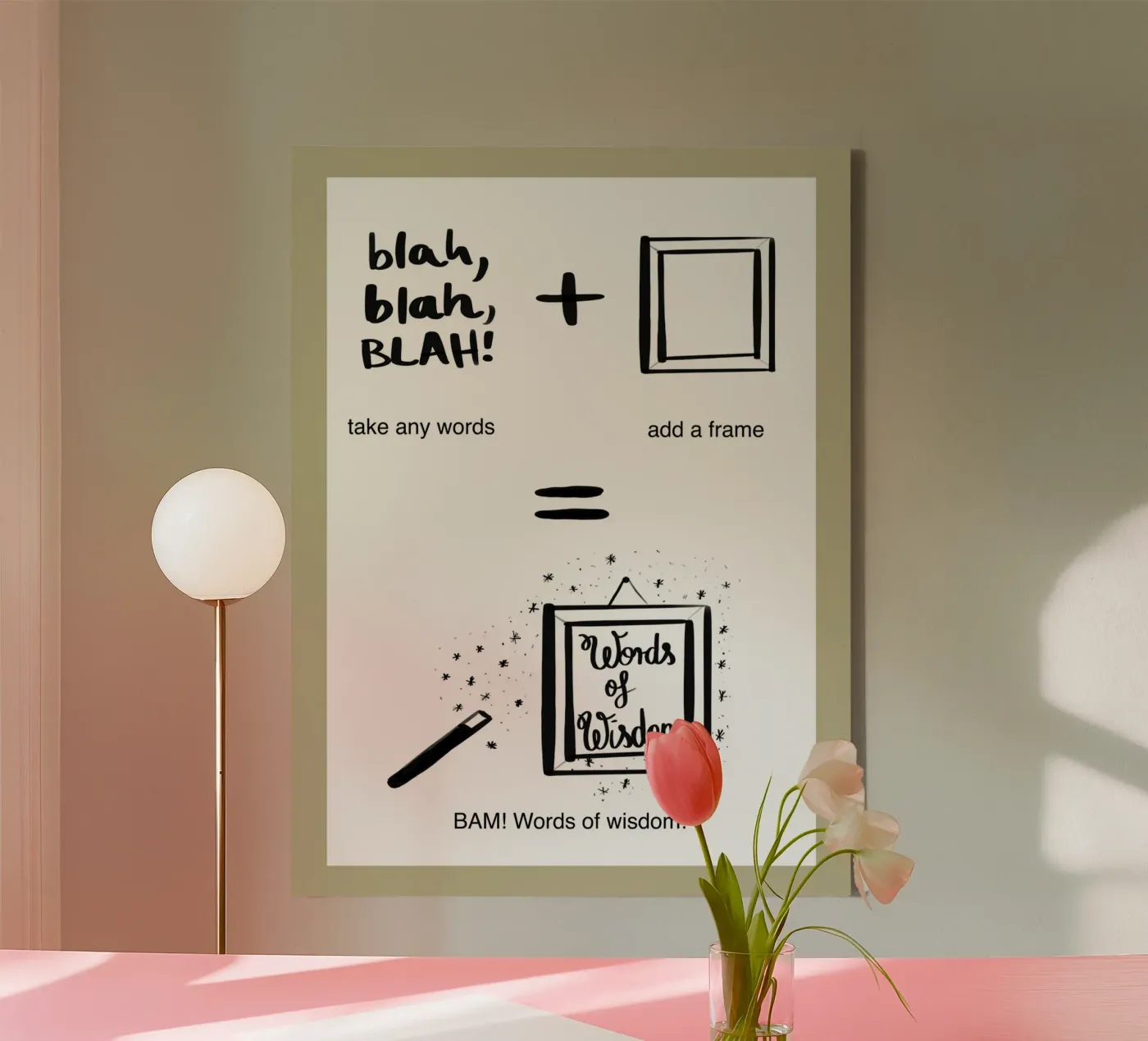 framed 3 tela da words-in-frames