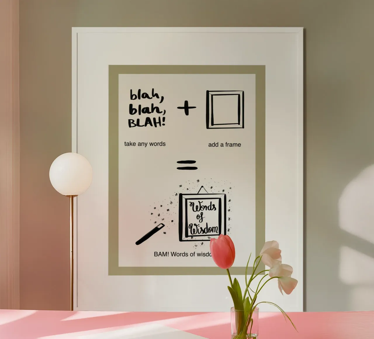 ingelijst 3 poster van words-in-frames