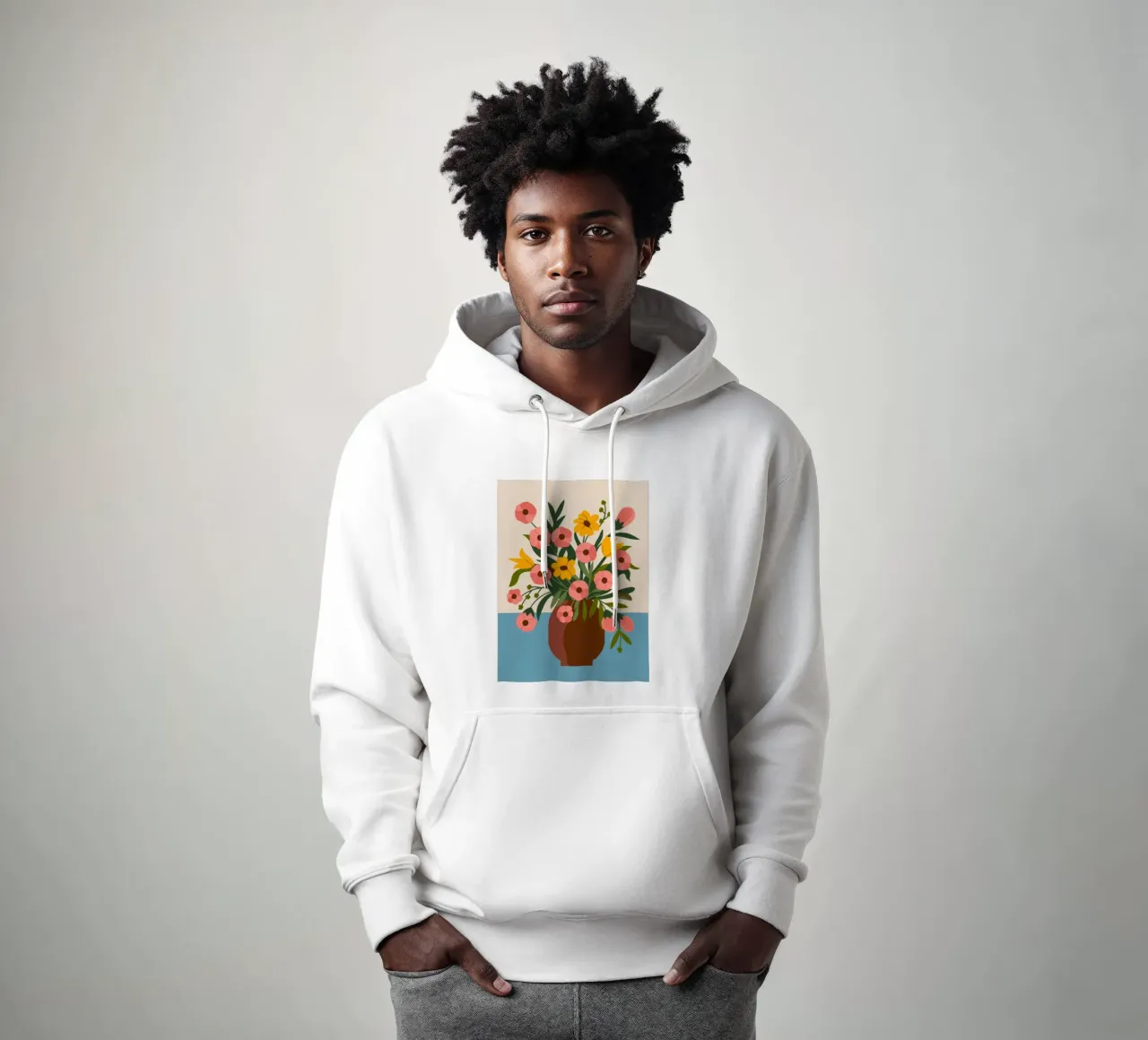 Fiore minimalista felpa con cappuccio da Artie Shifa