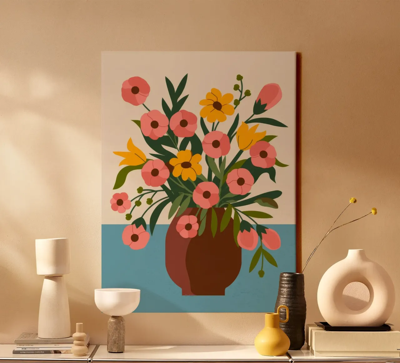 Minimalist Bloom canvas by Artie Shifa