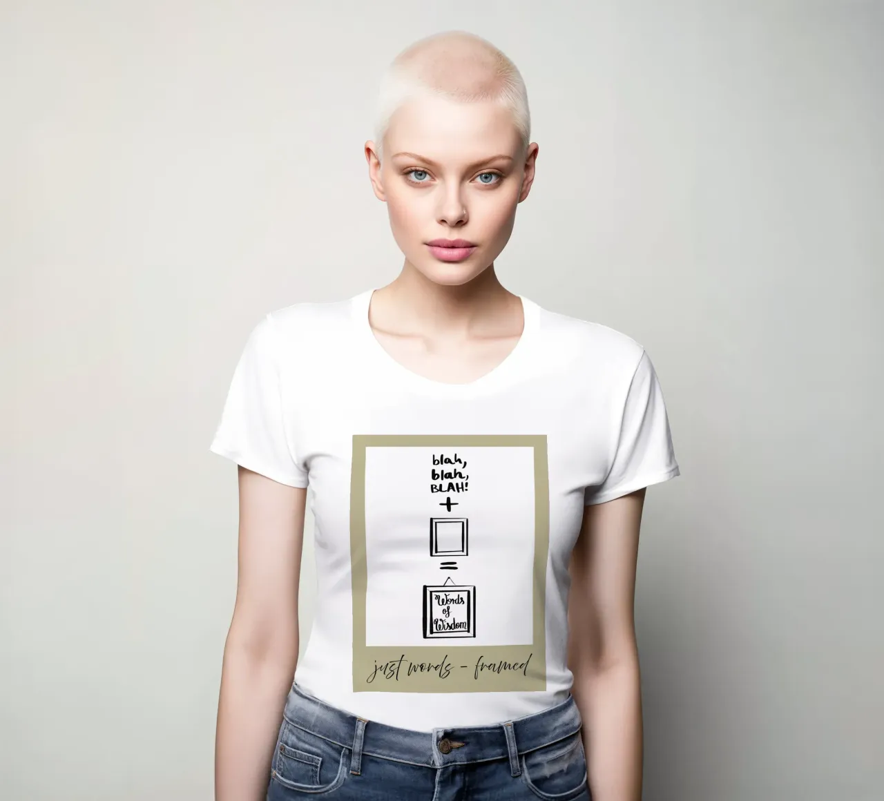 just words - framed 2 women's fitted t-shirt by words-in-frames