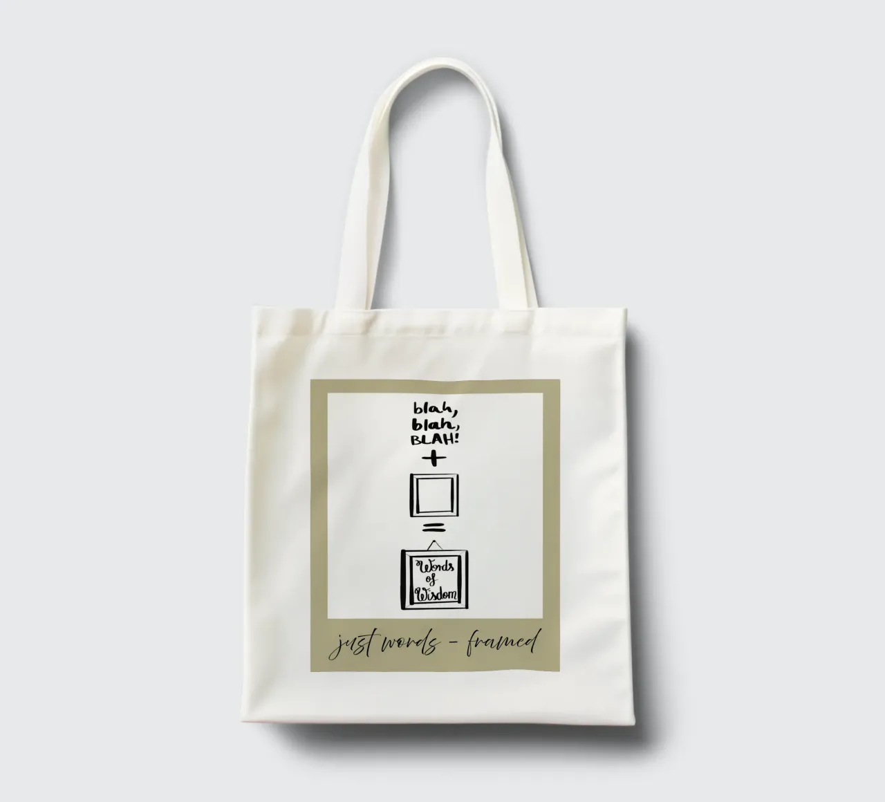 just words - framed 2 tote bag by words-in-frames