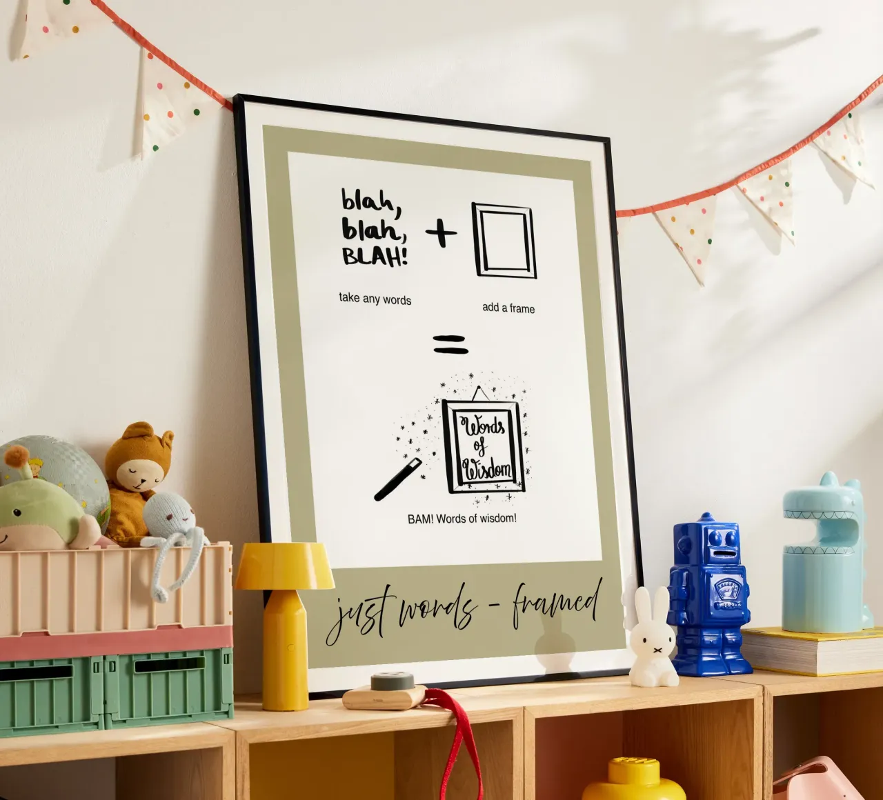 just words - framed 3 poster with plastic frame by words-in-frames