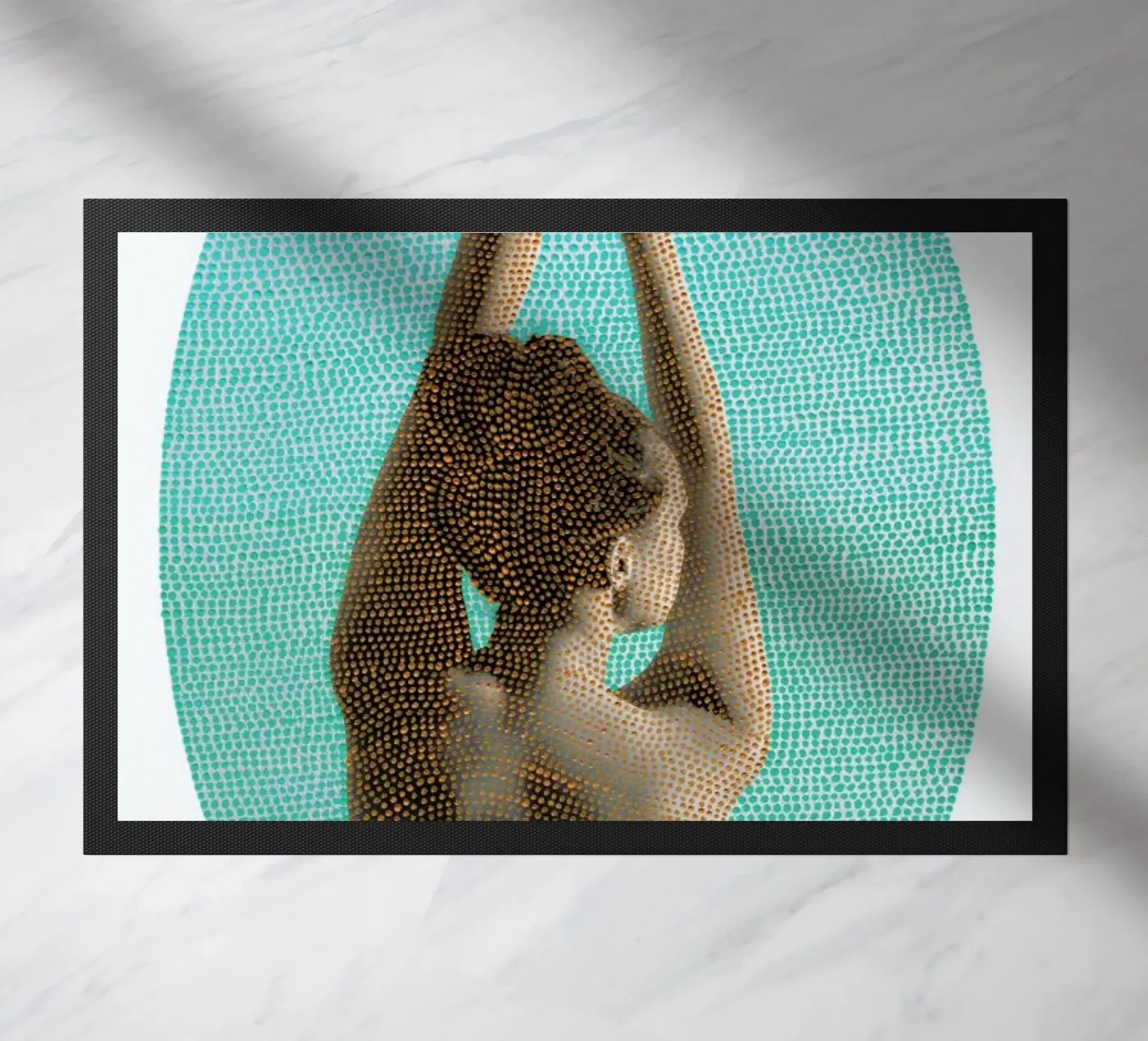 Noise (Mint) doormat by BlauMaschine