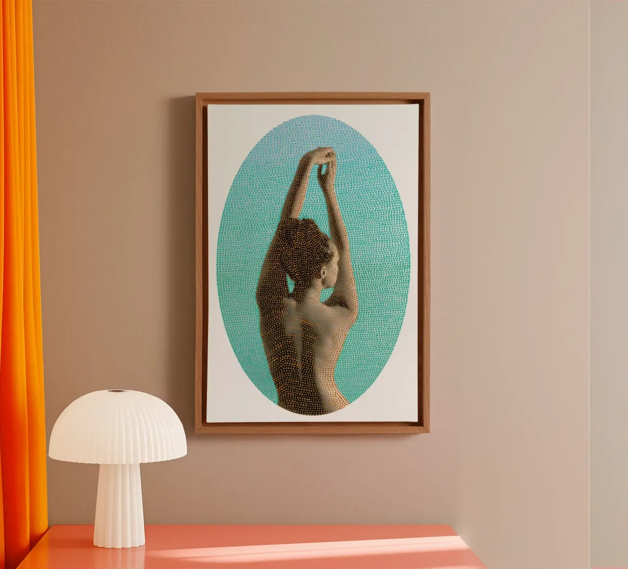 Noise (Mint) canvas with Floater frame by BlauMaschine