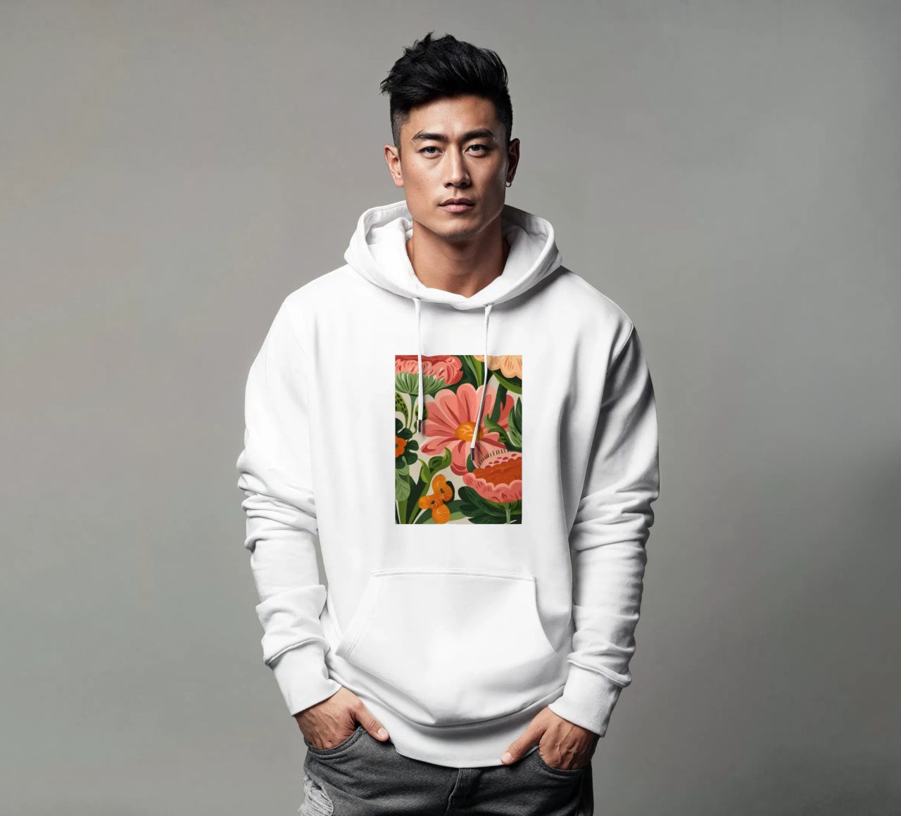 Fiori colorati felpa con cappuccio da Artie Shifa