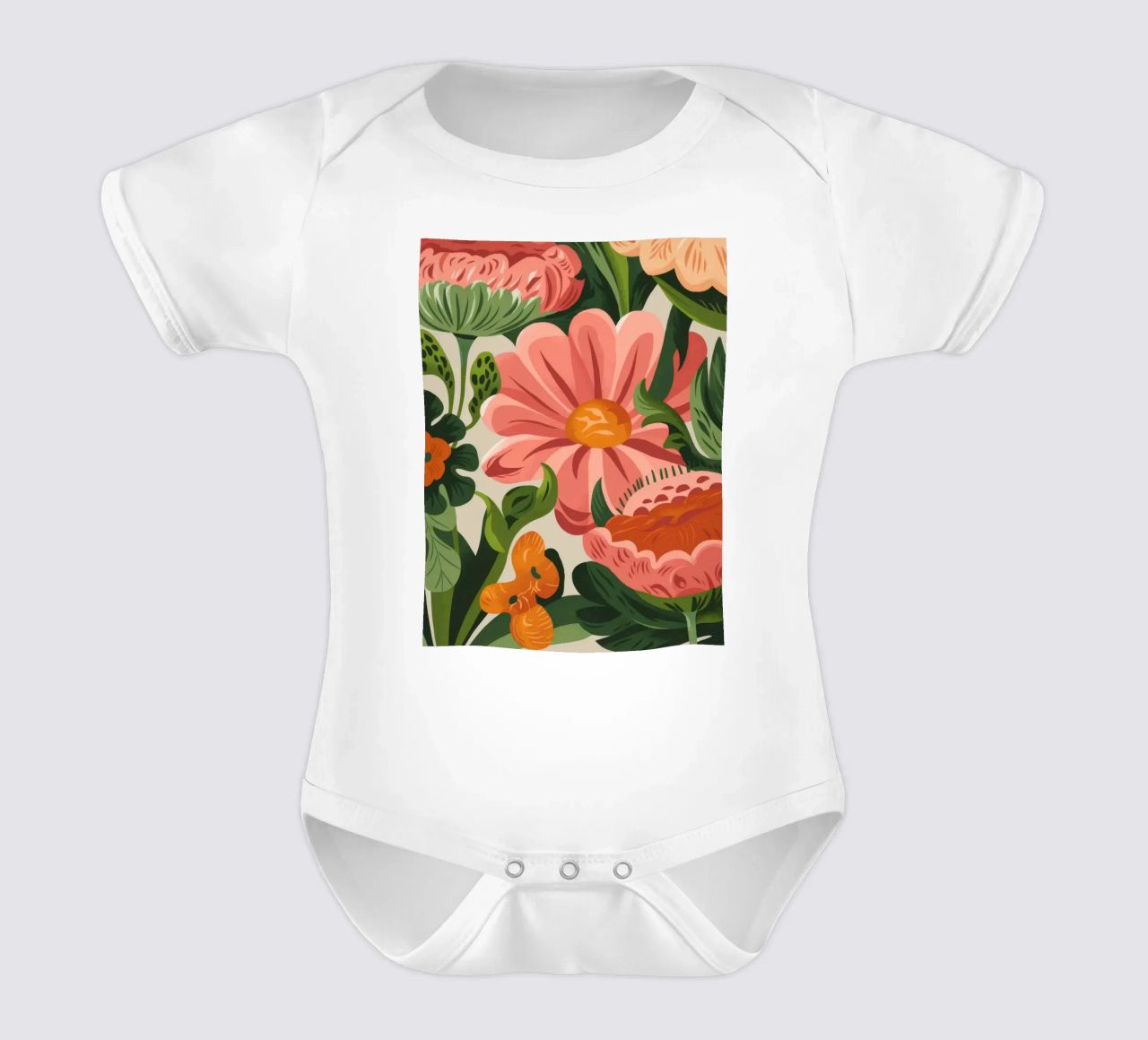 Fiori colorati body neonato maniche corte da Artie Shifa