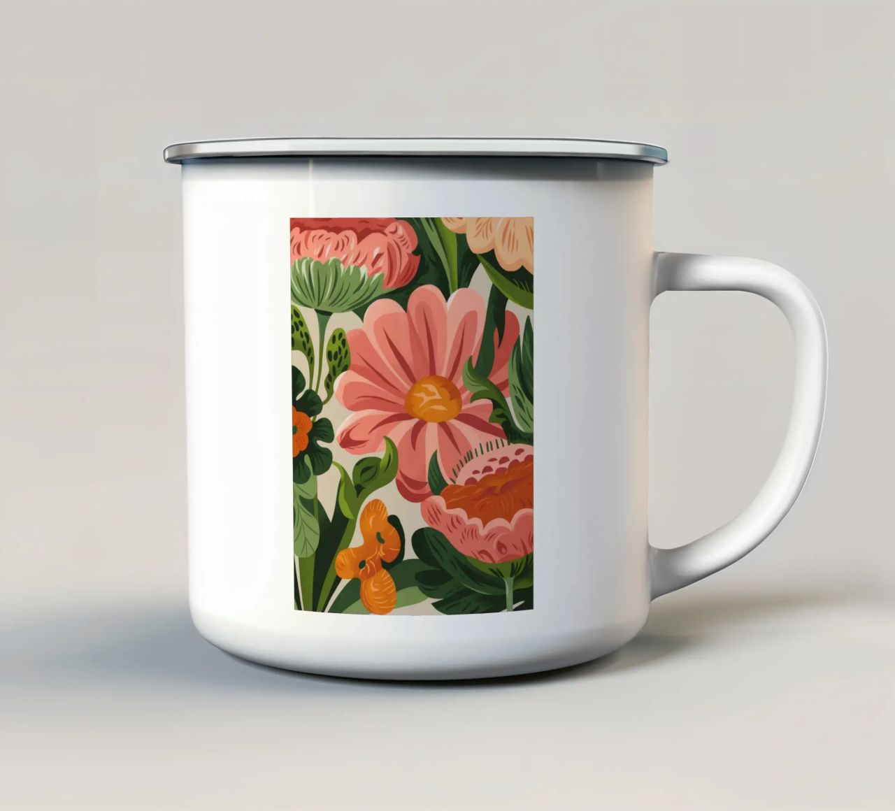 Fiori colorati tazza in smalto da Artie Shifa