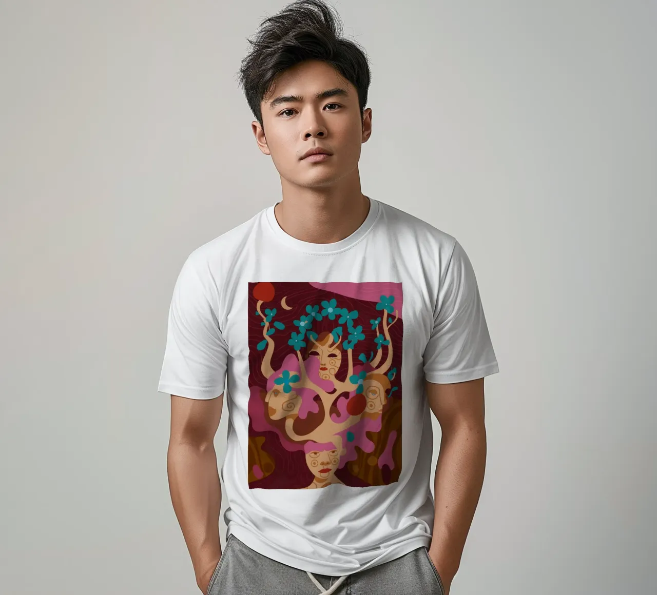 Volti della natura t-shirt da Artie Shifa