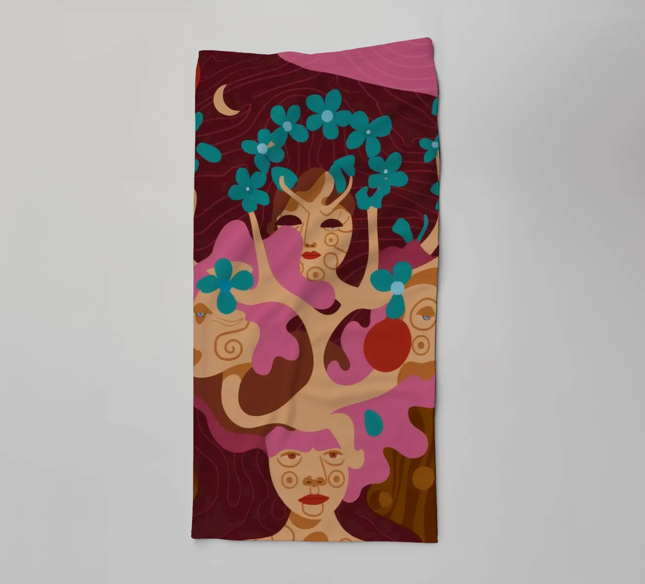Faces of Nature towel by Artie Shifa