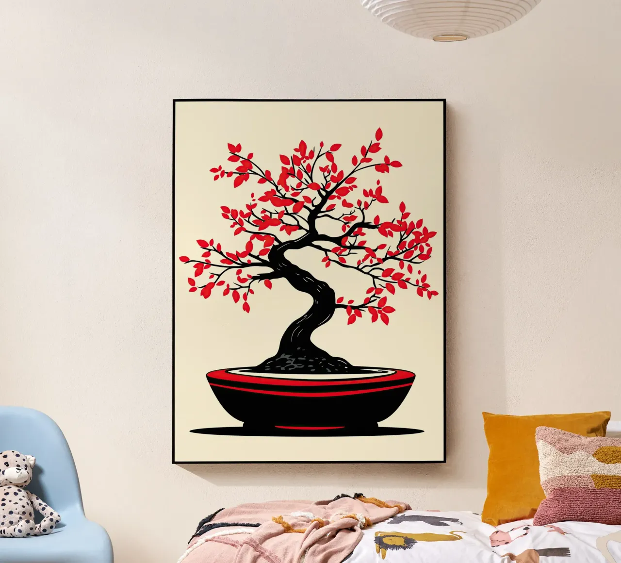 Decorative Japandi bonsai in black and red acrylic glass by Autofocus
