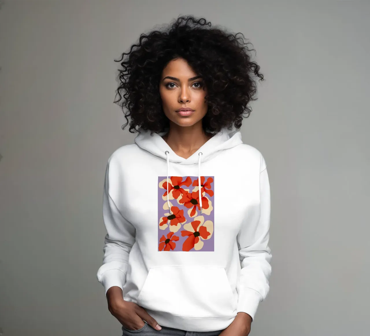 Fioritura cremisi felpa con cappuccio da Artie Shifa