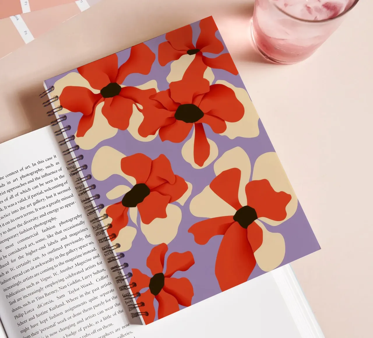 Crimson Bloom spiral notebook by Artie Shifa