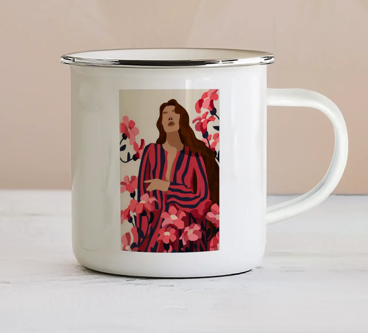 Armonia floreale tazza in smalto da Artie Shifa