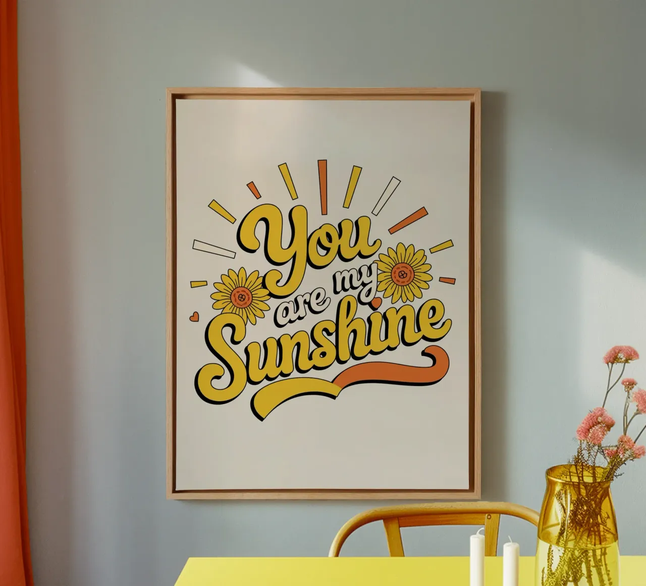 Sei il mio raggio di sole tela con Cornice a cassetta da logic